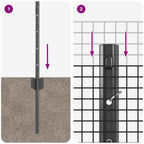 Recinzione in rete saldata con pali 50 x 0,6 m - Acciaio rivestito PVC grigio