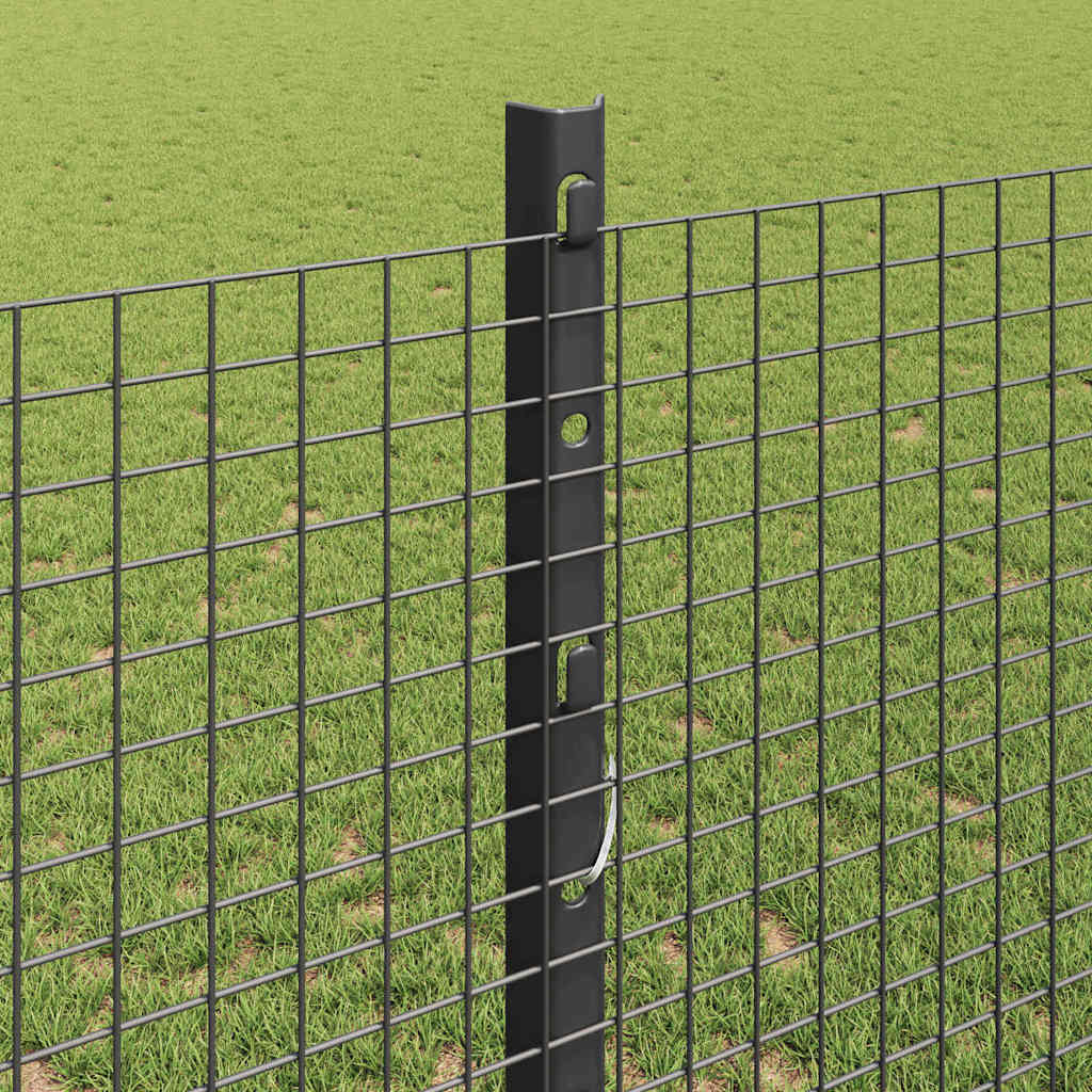 Recinzione in rete saldata con pali 50 x 1,2 m - Acciaio rivestito PVC grigio