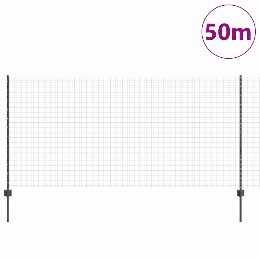 Recinzione in rete saldata con pali 50 x 1,2 m - Acciaio rivestito PVC grigio