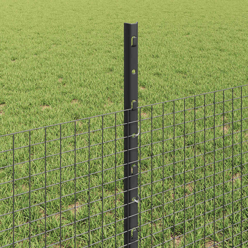 Recinzione in rete saldata con palo 100 x 0,5 m - Acciaio rivestito PVC grigio