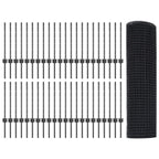 Recinzione in rete saldata con palo 100 x 0,5 m - Acciaio rivestito PVC grigio