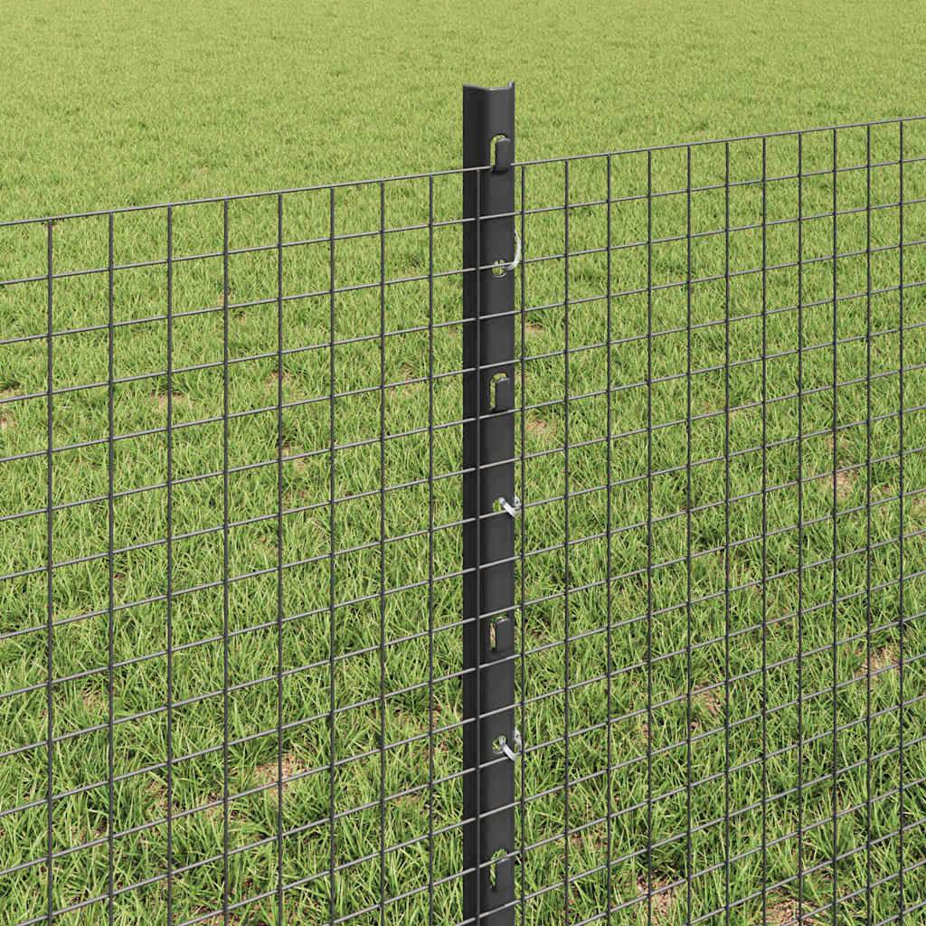 Recinzione in rete saldata con palo 100 x 0,6 m - Acciaio rivestito PVC grigio