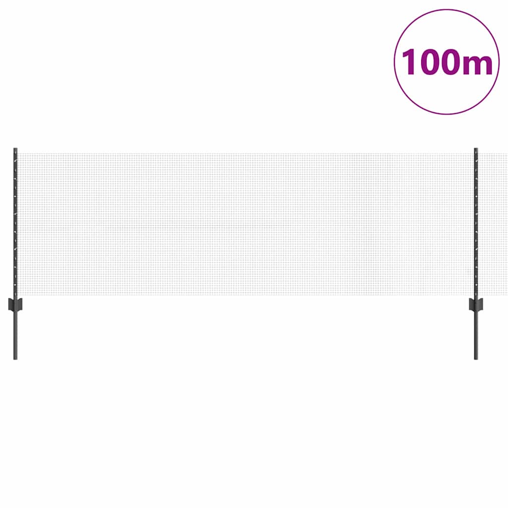 Recinzione in rete saldata con palo 100 x 0,8 m - Acciaio rivestito PVC grigio