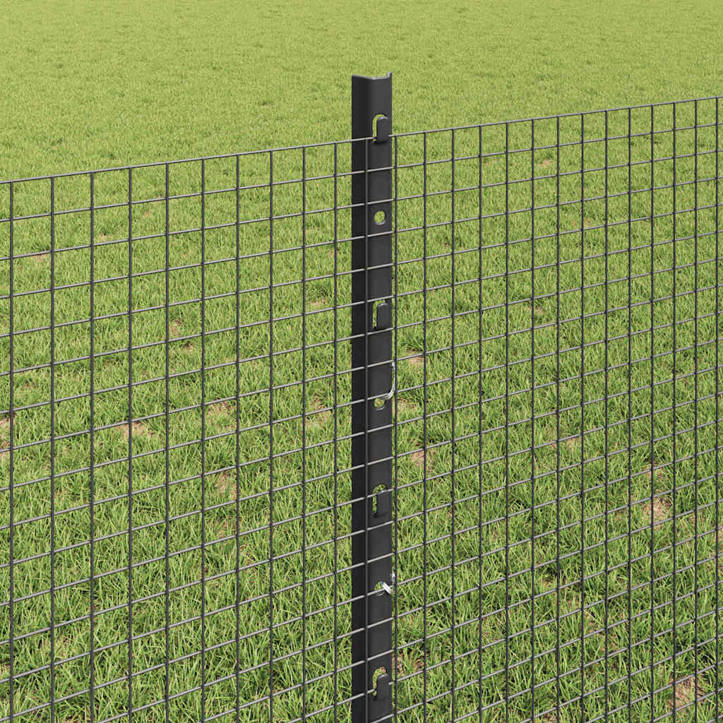 Recinzione in rete saldata con palo 100 x 0,8 m - Acciaio rivestito PVC grigio