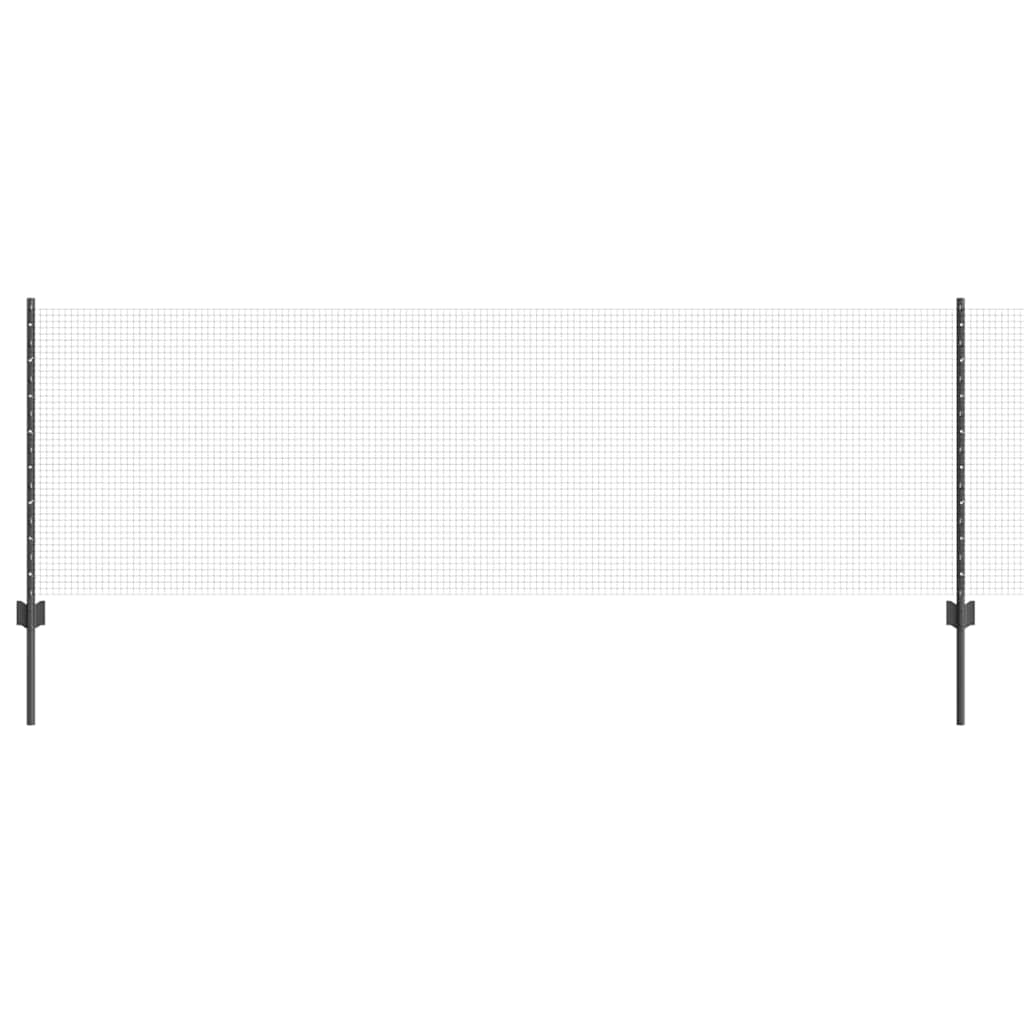 Recinzione in rete saldata con palo 100 x 0,8 m - Acciaio rivestito PVC grigio