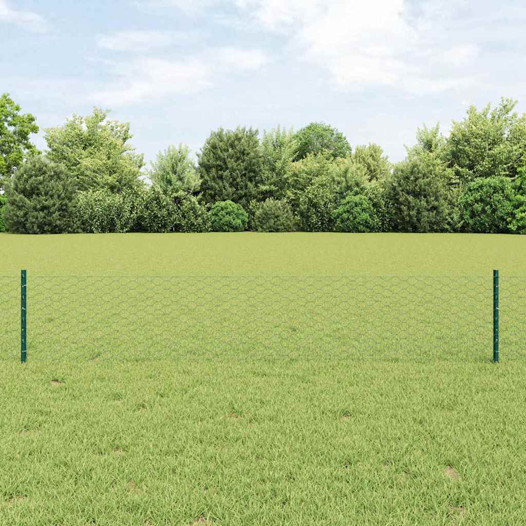 Recinzione in Rete Saldata Acciaio PVC Verde 10 x 0,4 m