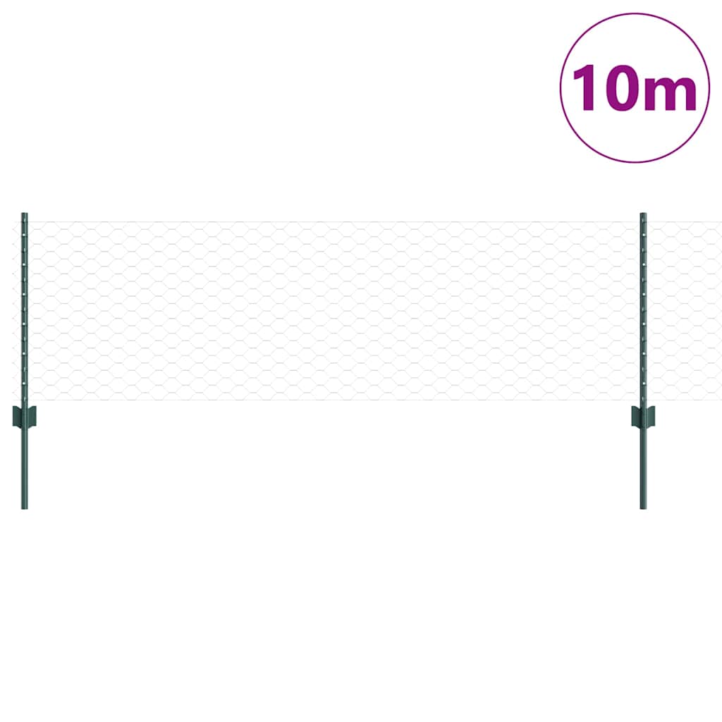 Recinzione in Rete Saldato Acciaio PVC Verde 10 x 0,6 m