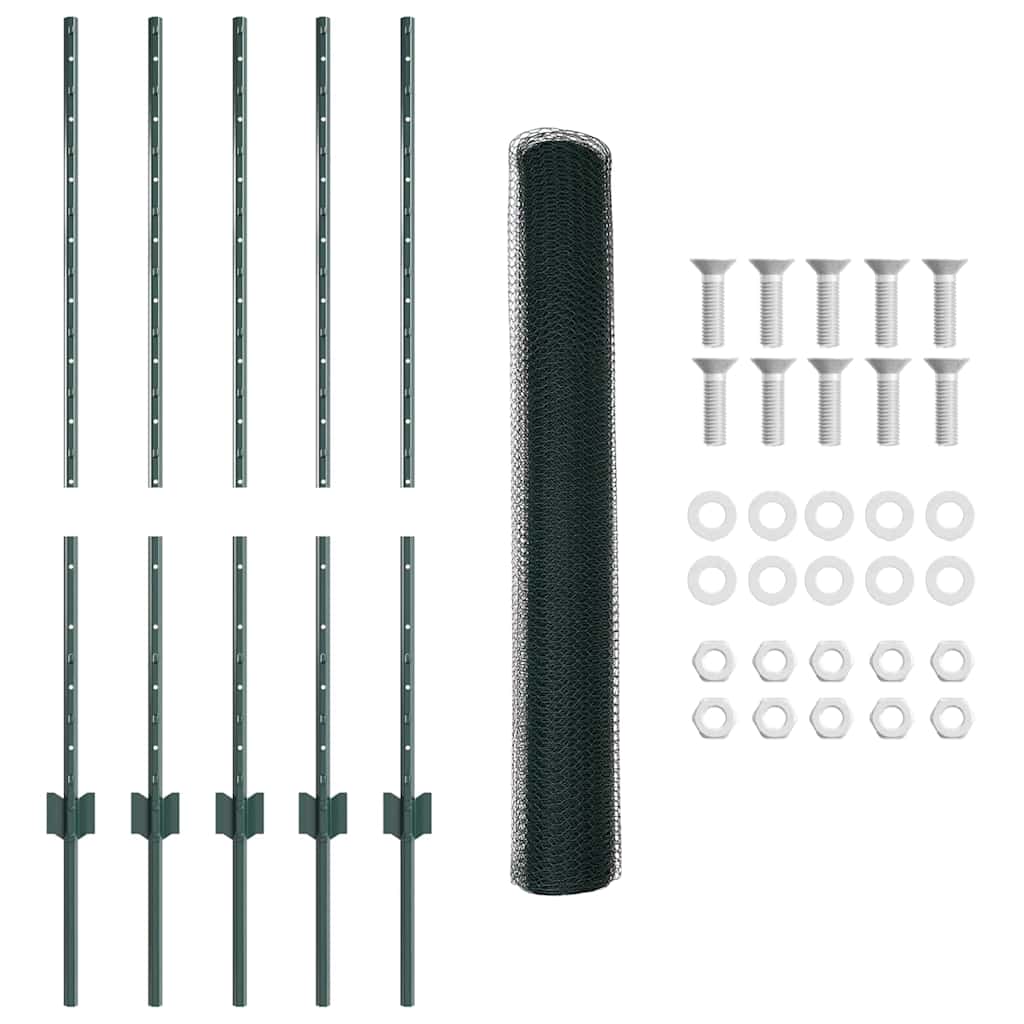 Recinzione in Rete Saldata 10 x 1 m - Acciaio PVC Verde