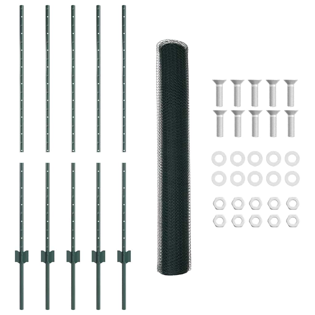 Recinzione in Rete Saldata Acciaio PVC Verde 10 x 1,2 m