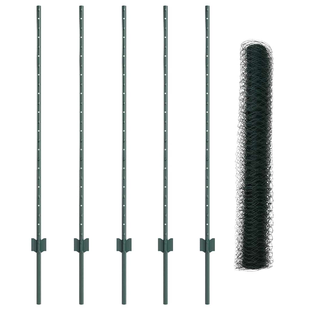 Recinzione in Rete Saldata Acciaio PVC 10 x 1,2 m Verde