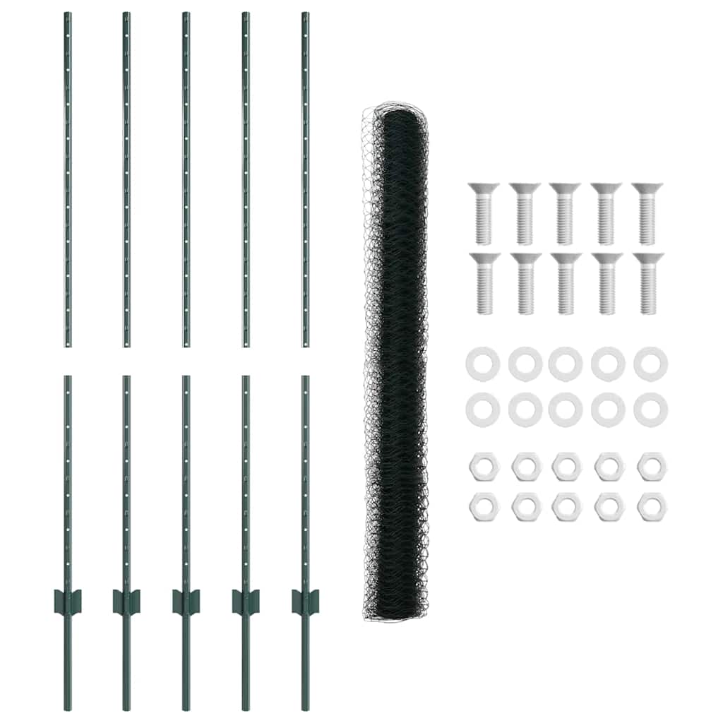 Recinzione in Rete Saldata Acciaio PVC 10 x 1,4 m Verde