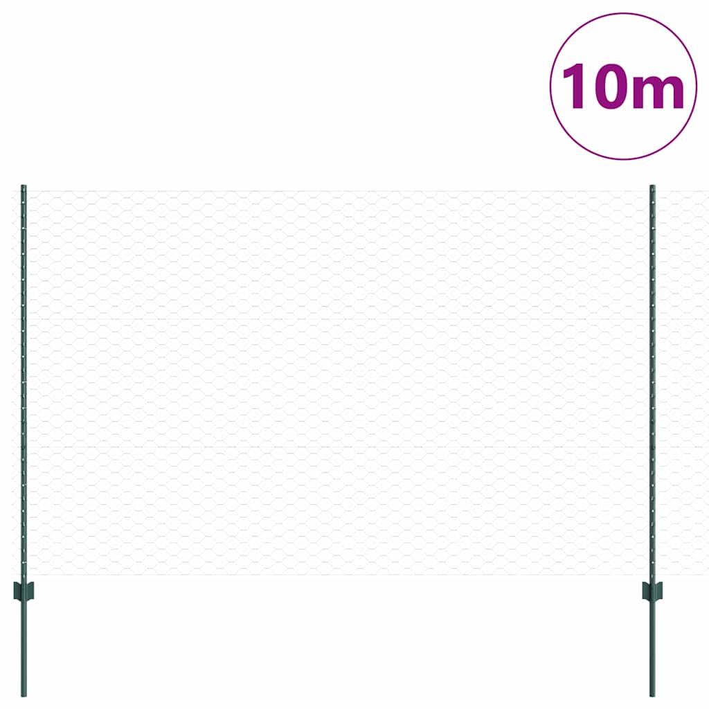 Recinzione in Rete Saldato Acciaio PVC 10 x 1,5 m Verde