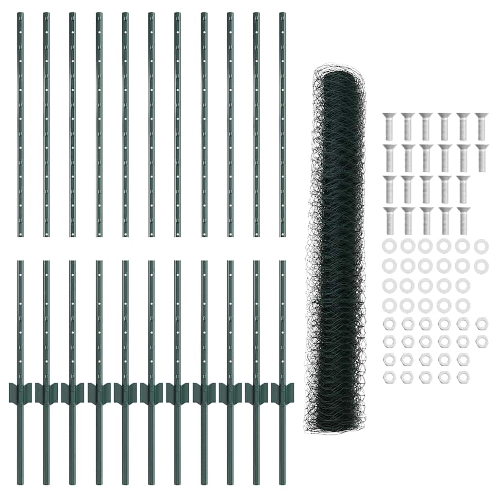 Recinzione in Rete Saldato Acciaio PVC 25 x 1 m Verde