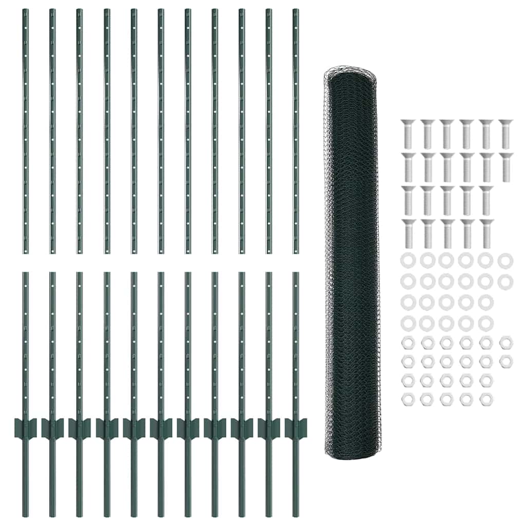 Recinzione in Rete Saldato Acciaio PVC 25 x 1,2 m Verde