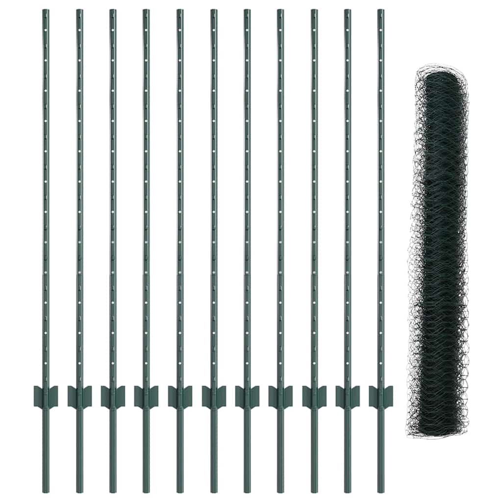 Recinzione in Rete Saldato Acciaio PVC 25 x 1,2 m Verde
