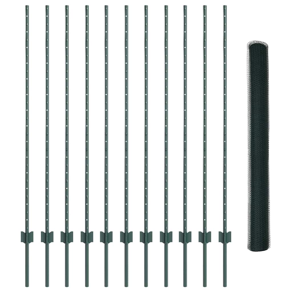 Recinzione in Rete Saldato Acciaio PVC 25 x 1,4 m Verde