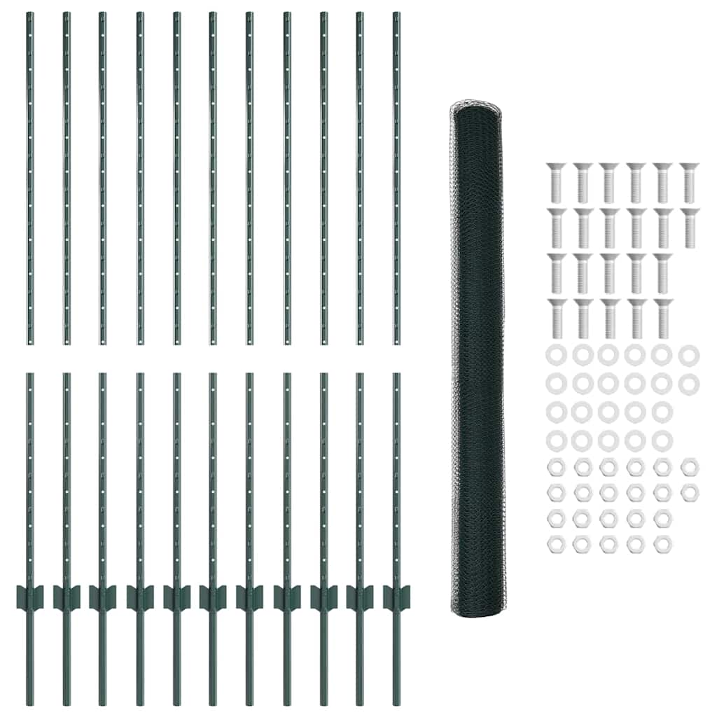 Recinzione in Rete Saldato Acciaio PVC 25 x 1,4 m Verde