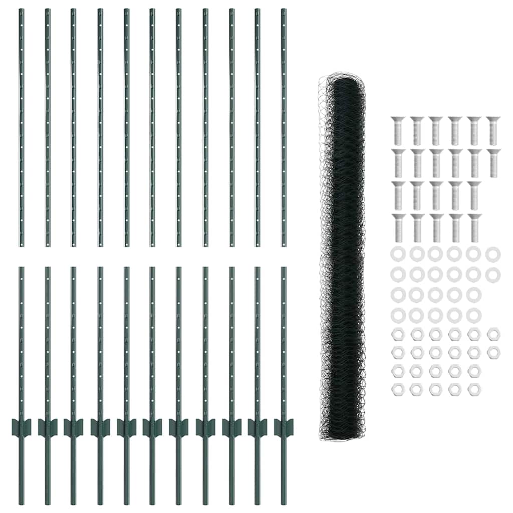 Recinzione in Rete Saldato Acciaio PVC 25 x 1,4 m Verde