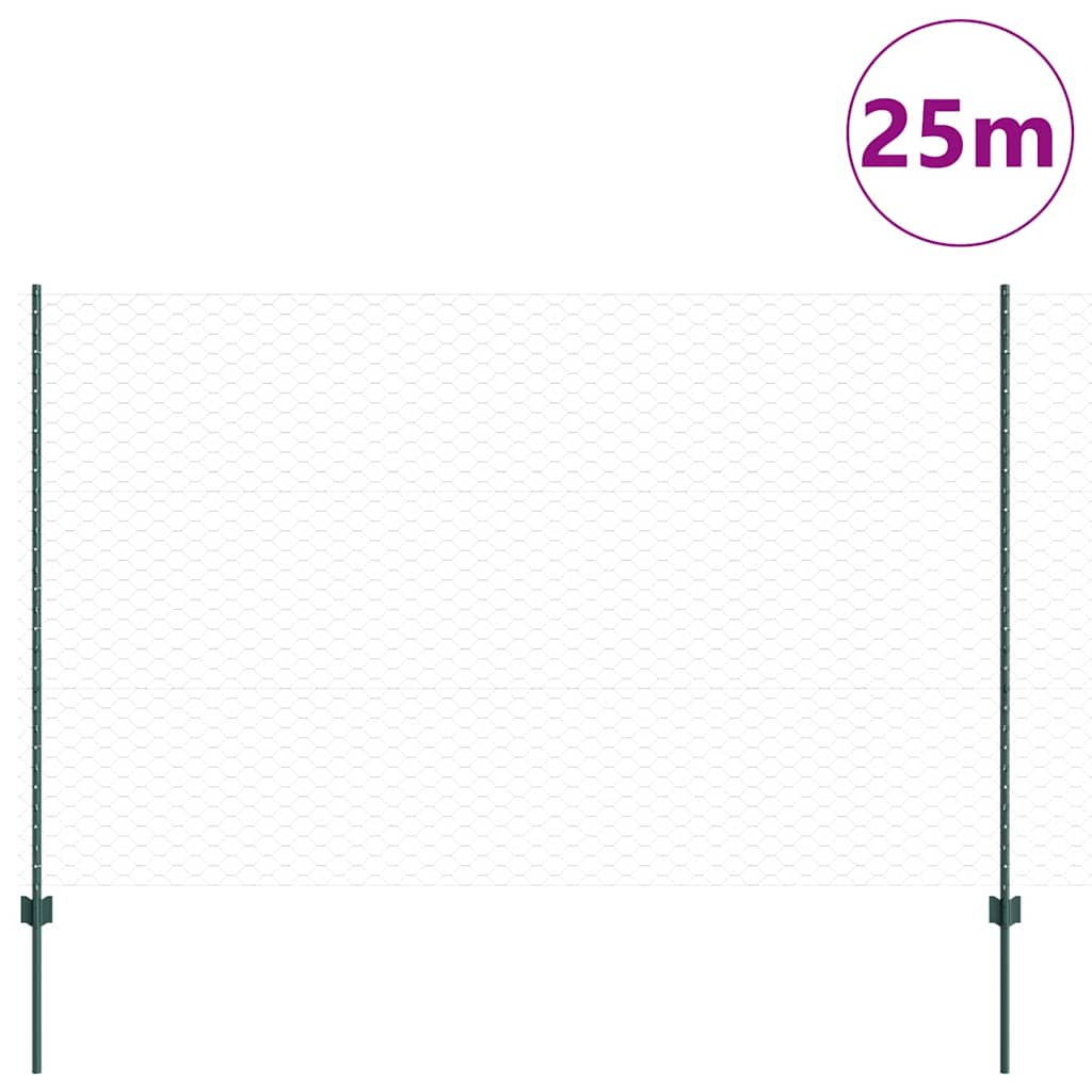 Recinzione in Rete Saldato 25 x 1,5 m - Acciaio Rivestito PVC Verde