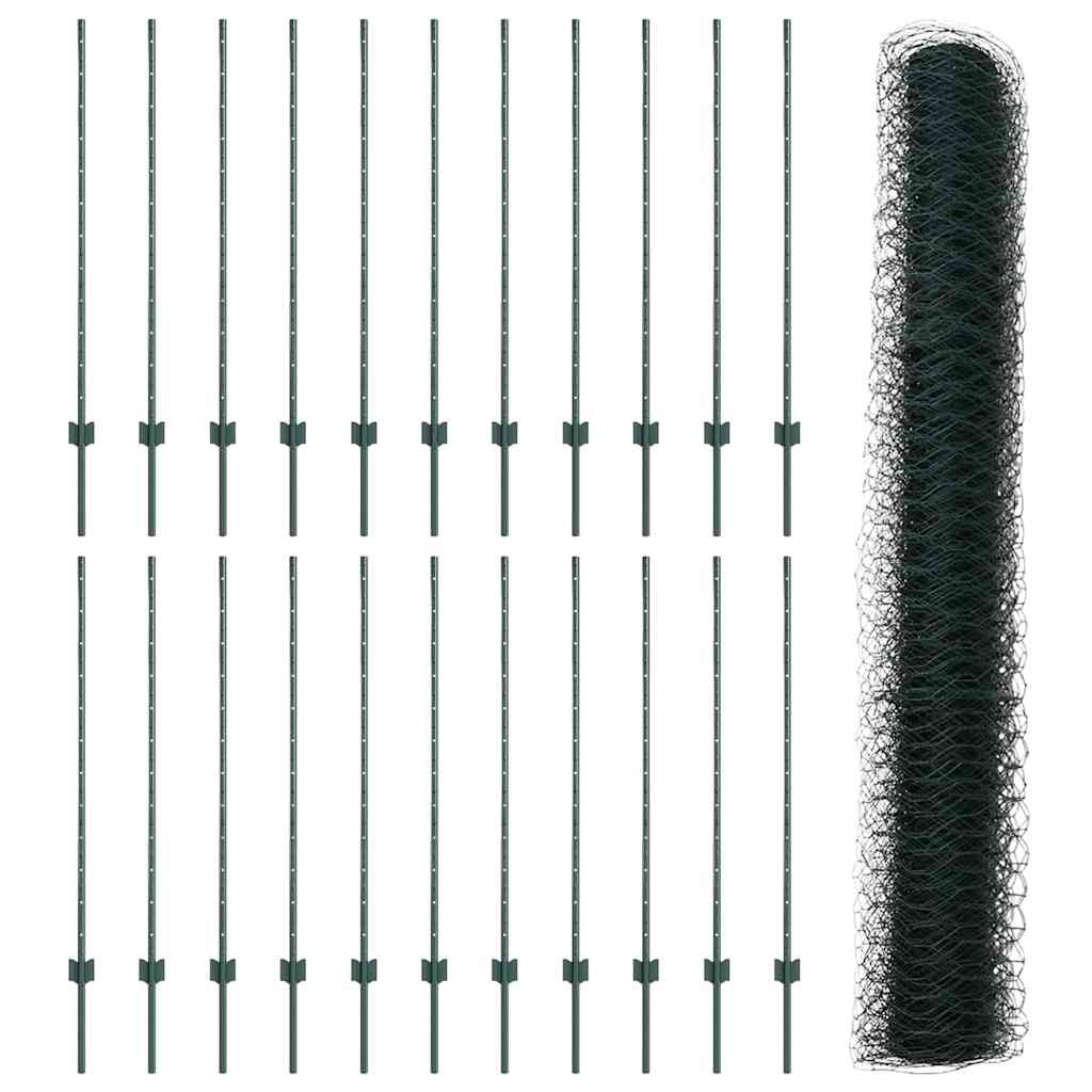 Recinzione in Rete Saldato Acciaio PVC Verde 50 x 1,2 m