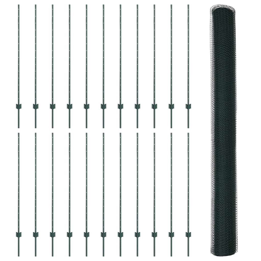 Recinzione in Rete Saldata Acciaio PVC Verde 50 x 1,4 m