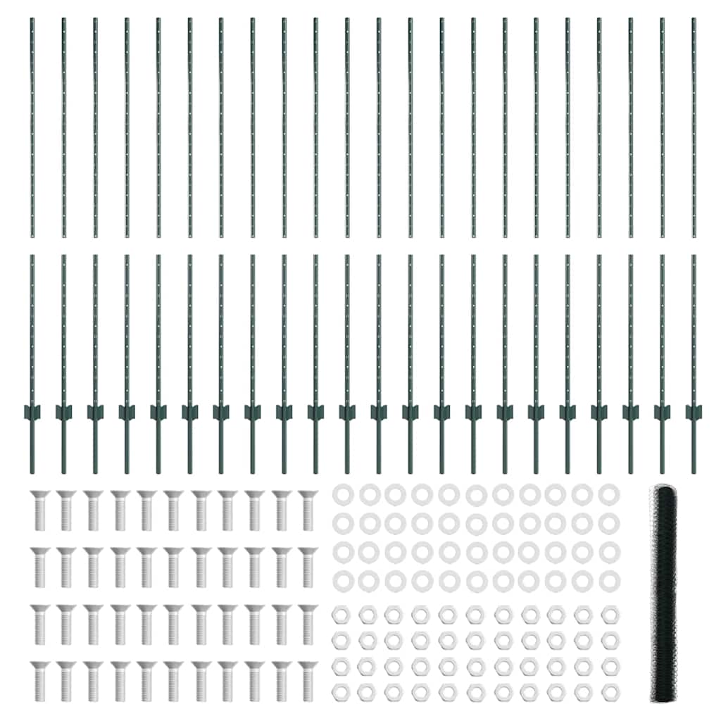 Recinzione in Rete Saldato Acciaio PVC Verde 50 x 1,6 m