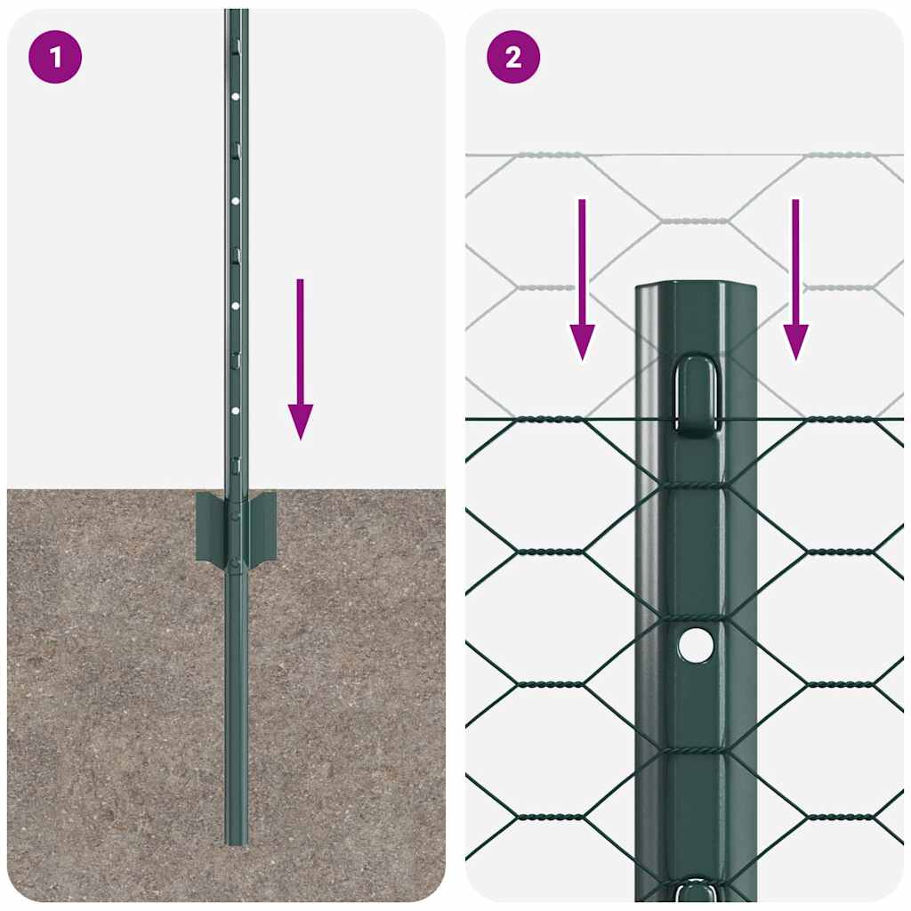 Recinzione in Rete Saldata Acciaio PVC Verde 100 x 0,5 m