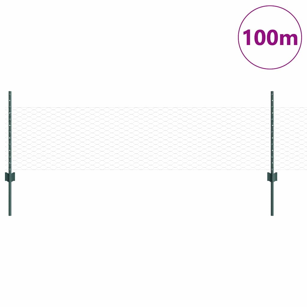 Recinzione in Rete Saldata Acciaio PVC 100 x 0,5 m Verde