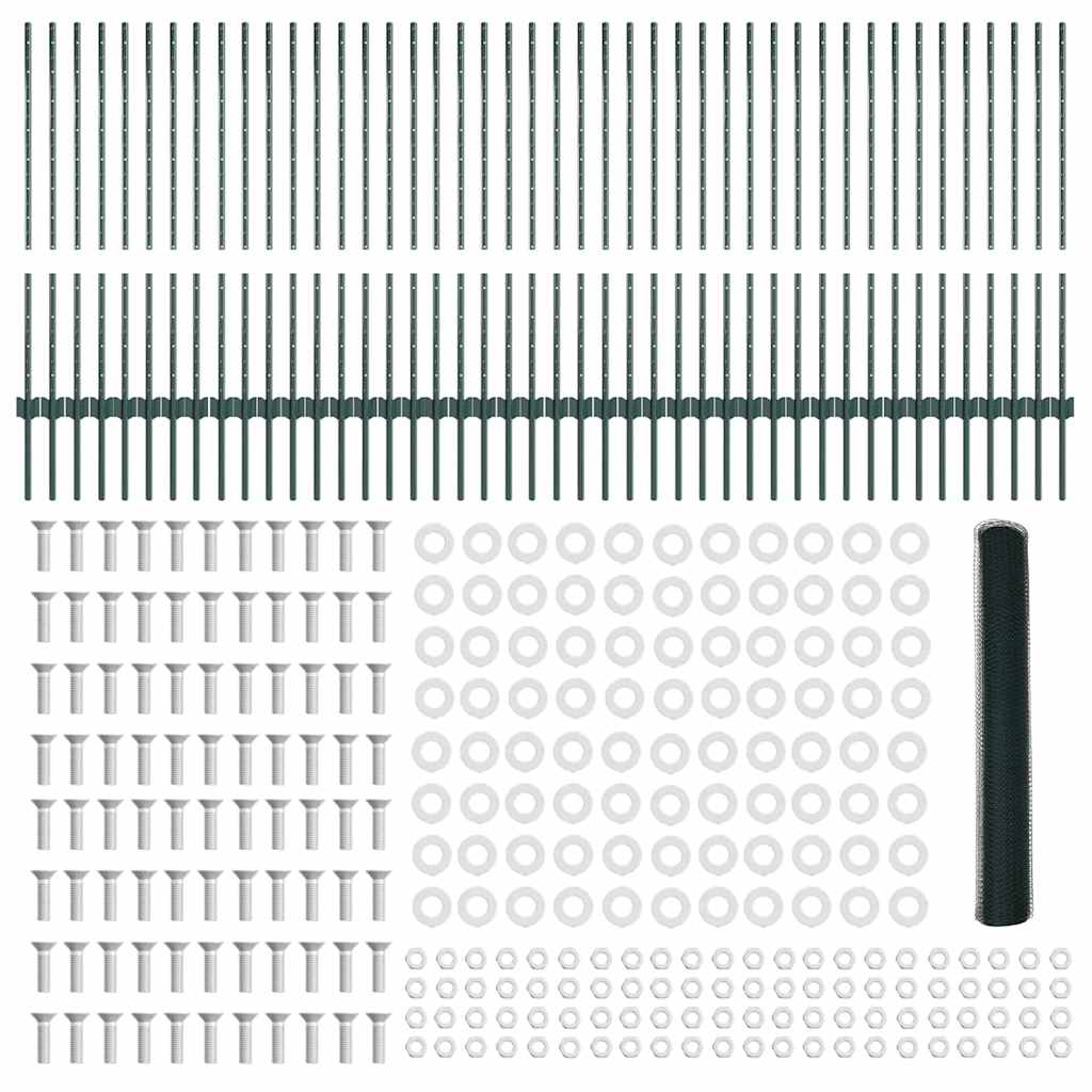 Recinzione in Rete Saldata 100 x 1 m - Acciaio Rivestito PVC Verde