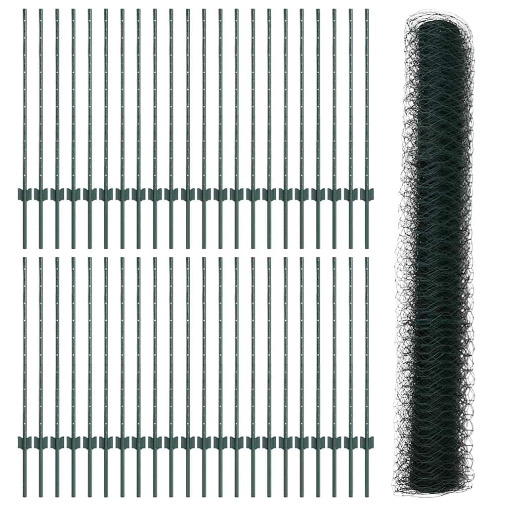 Recinzione in Rete Saldata Acciaio PVC Verde 100 x 1 m