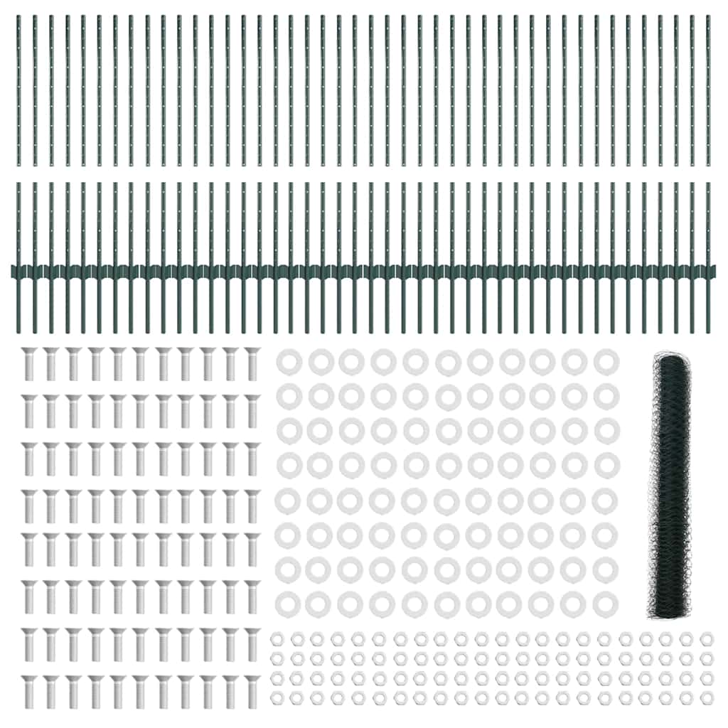 Recinzione in Rete Saldata Acciaio PVC Verde 100 x 1 m