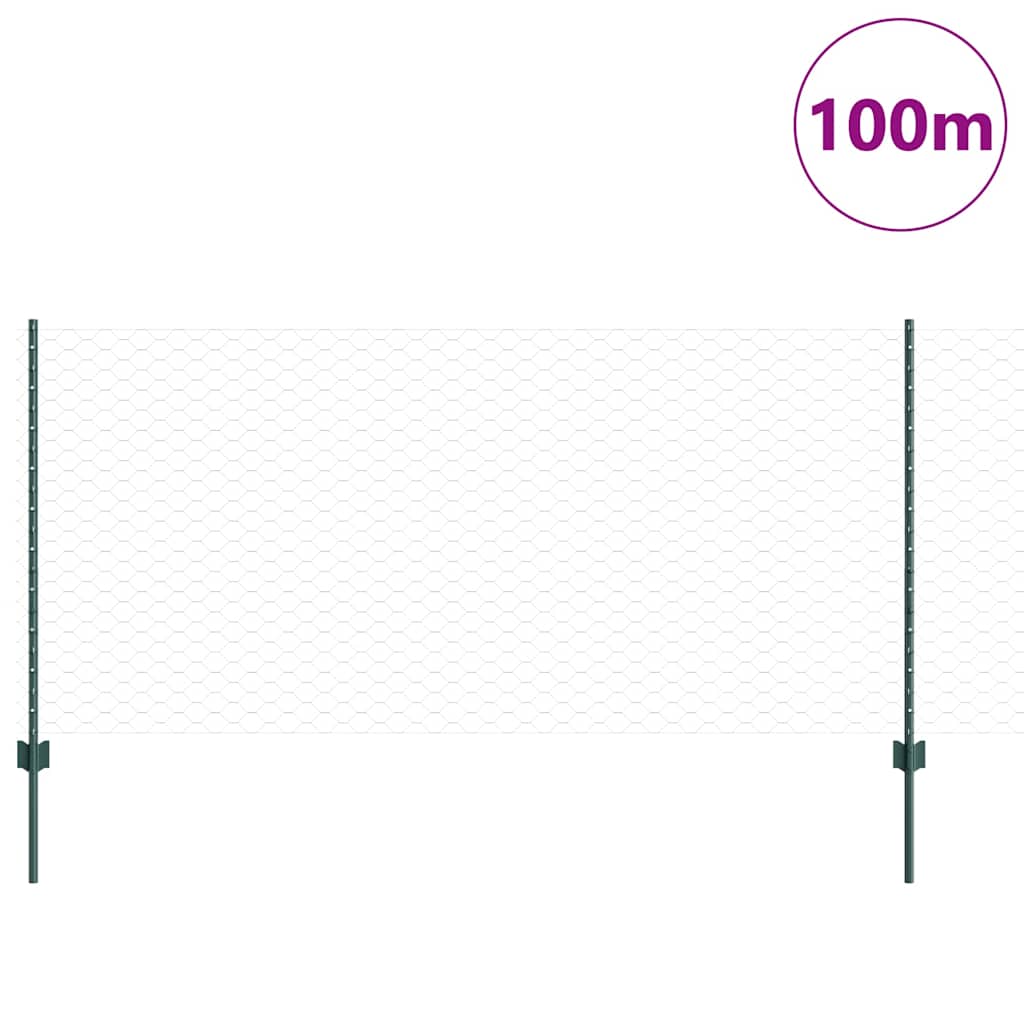 Recinzione in Rete Saldata Acciaio PVC Verde 100 x 1 m
