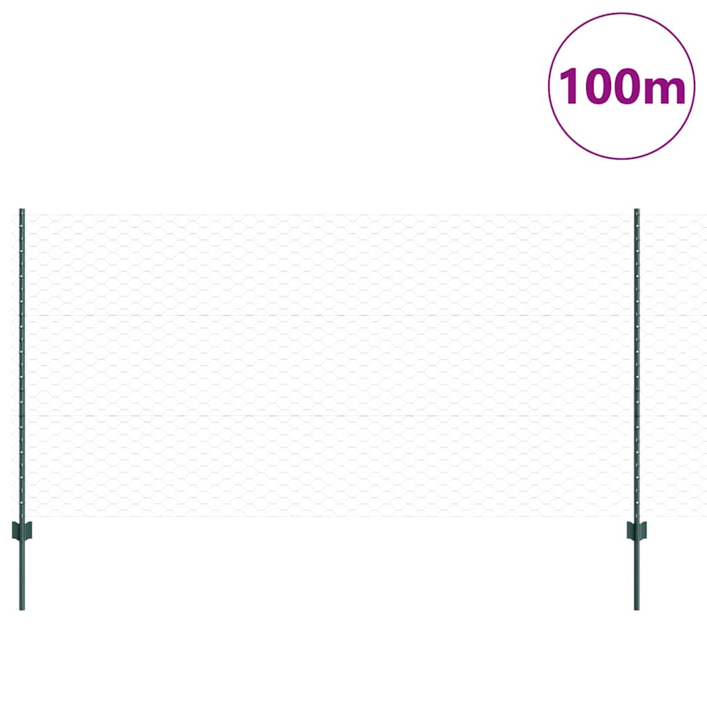 Recinzione in Rete Saldato Acciaio PVC Verde 100 x 1,2 m