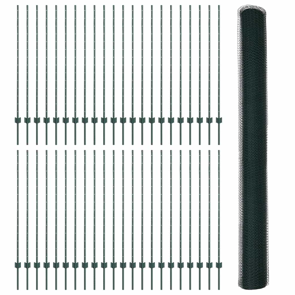 Recinzione in Rete Saldata Acciaio PVC 100 x 1,4 m Verde