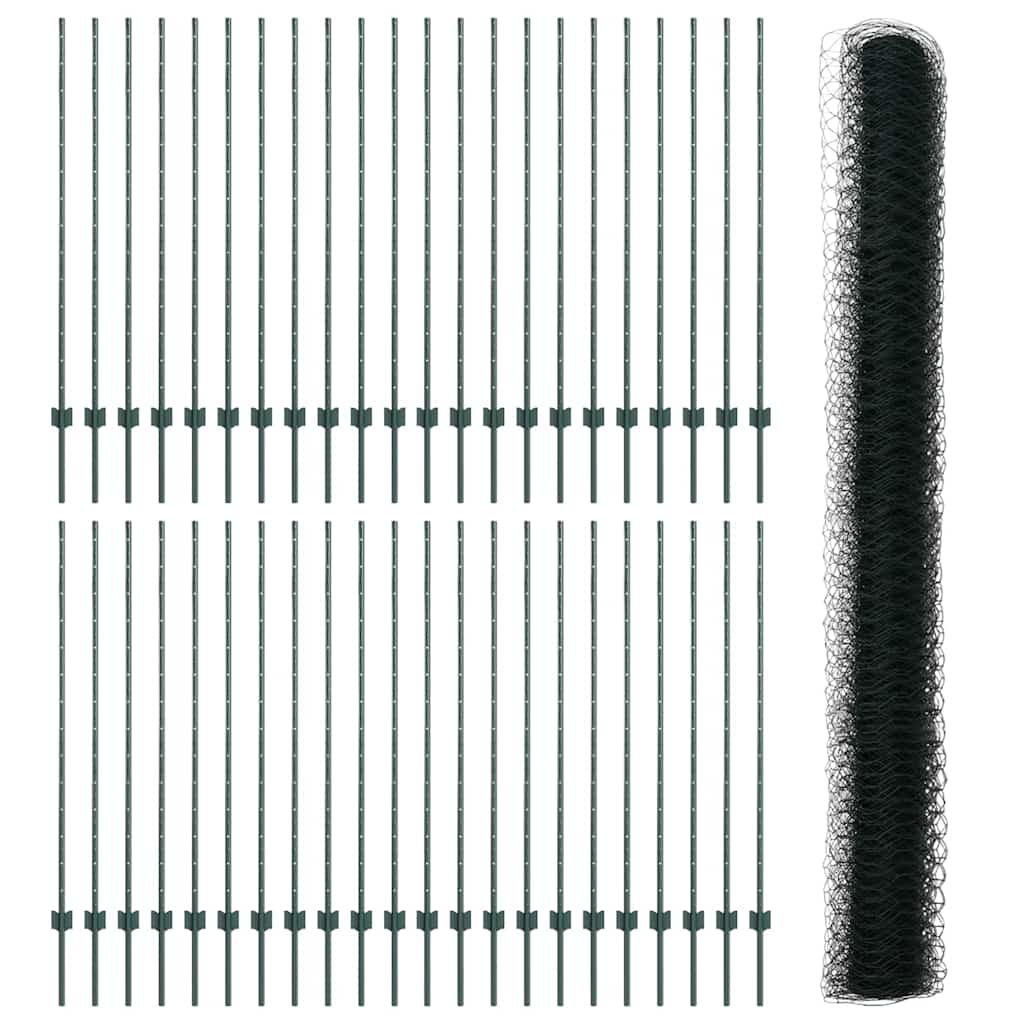 Recinzione in Rete Saldata Acciaio PVC Verde 100 x 1,4 m