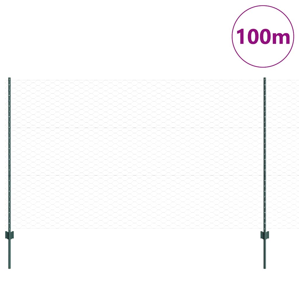 Recinzione in Rete Saldata Acciaio PVC Verde 100 x 1,4 m