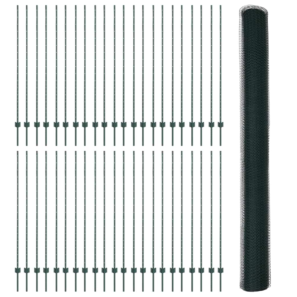 Recinzione in Rete Saldata Acciaio PVC Verde 100 x 1,5 m