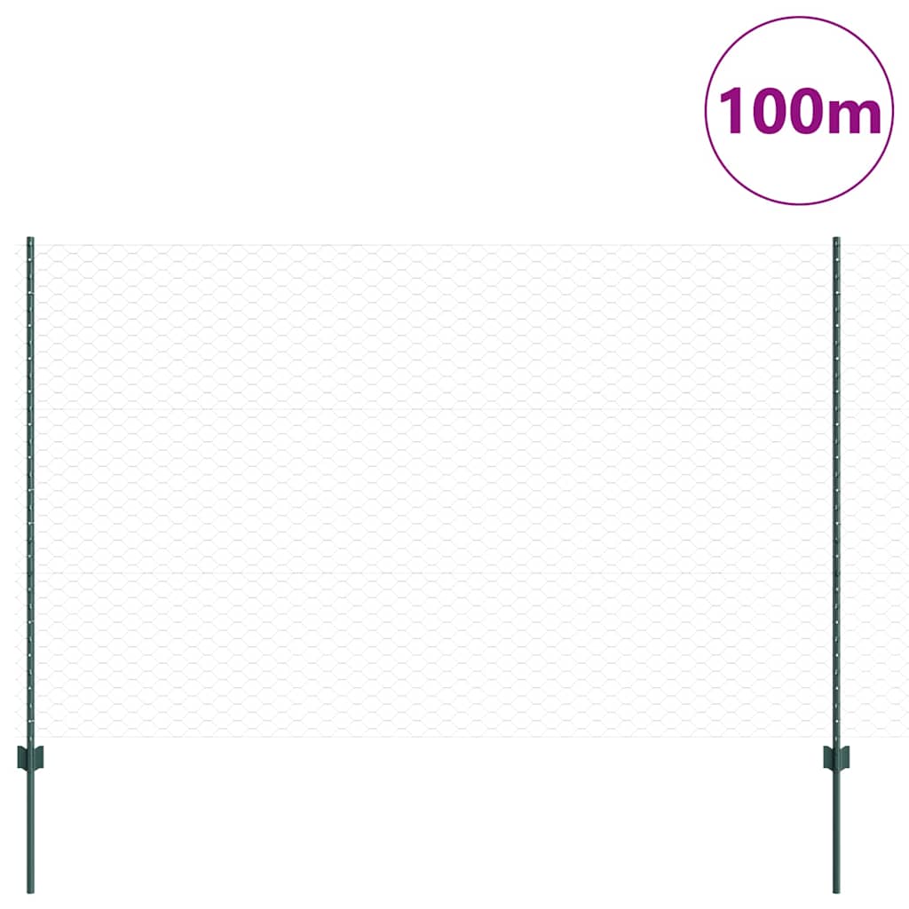 Recinzione in Rete Saldata Acciaio PVC Verde 100 x 1,6 m