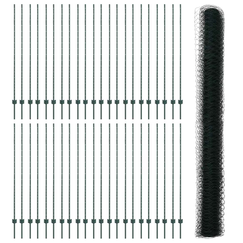 Recinzione in Rete Saldata Acciaio PVC 100 x 1,6 m Verde