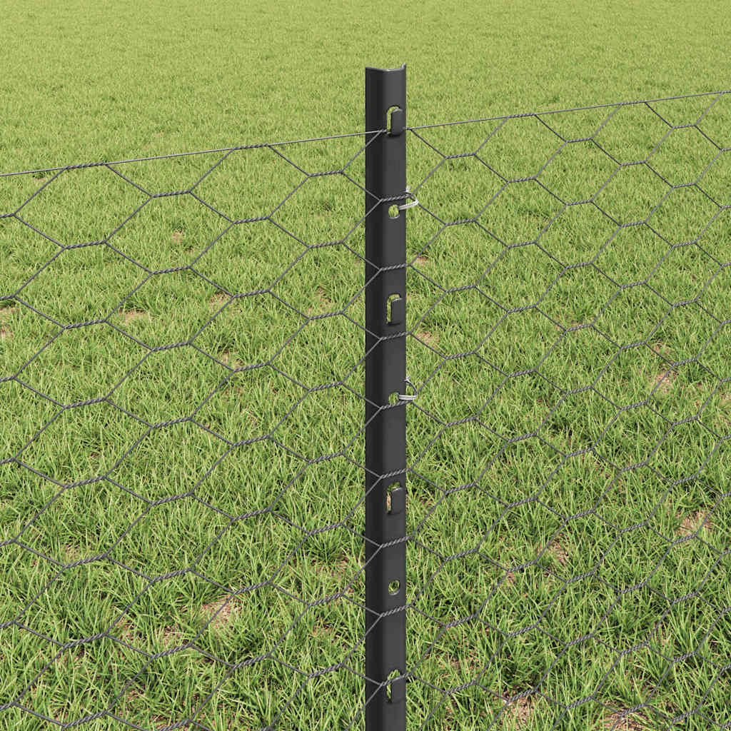 Recinzione in Rete Saldato Acciaio PVC Grigio 10 x 0,6 m