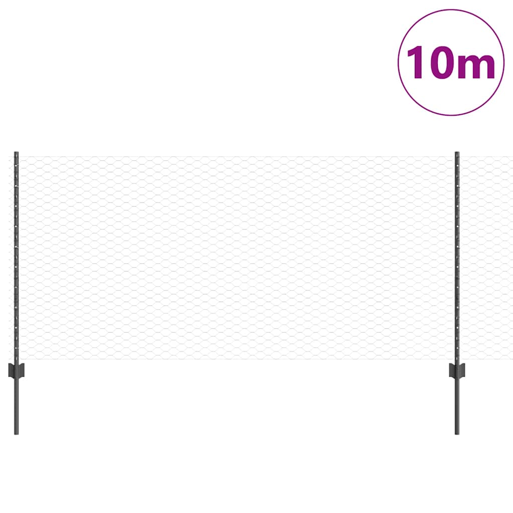 Recinzione in Rete Saldato Acciaio PVC 10 x 0,8 m
