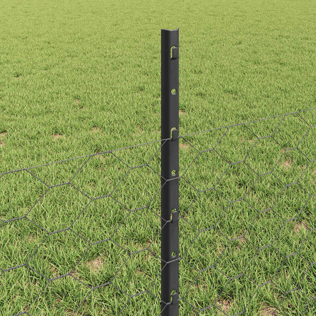Recinzione in Rete Saldato 25 x 0,5 m Acciaio PVC Grigio