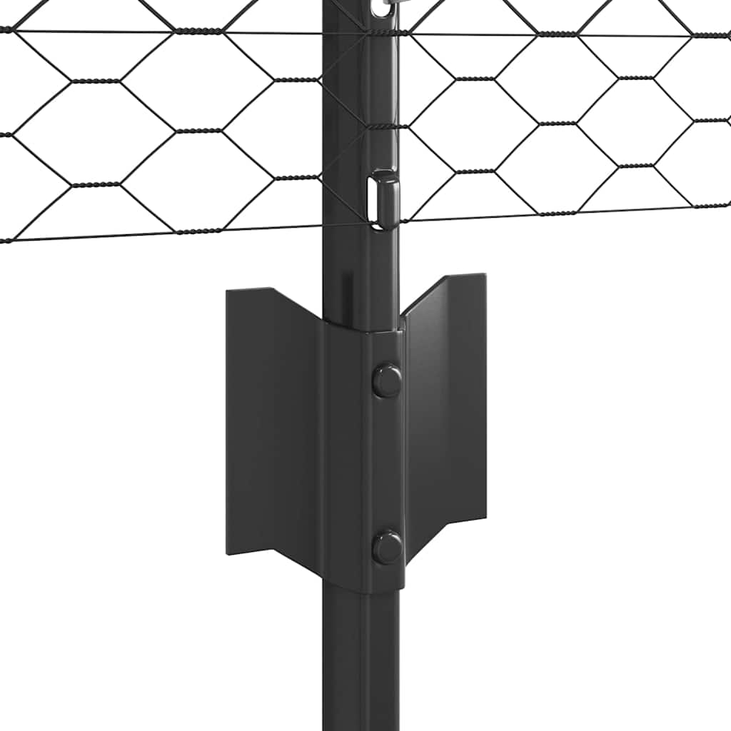 Recinzione in Rete Saldata 25 x 0,8 m - Acciaio Rivestito PVC Grigio