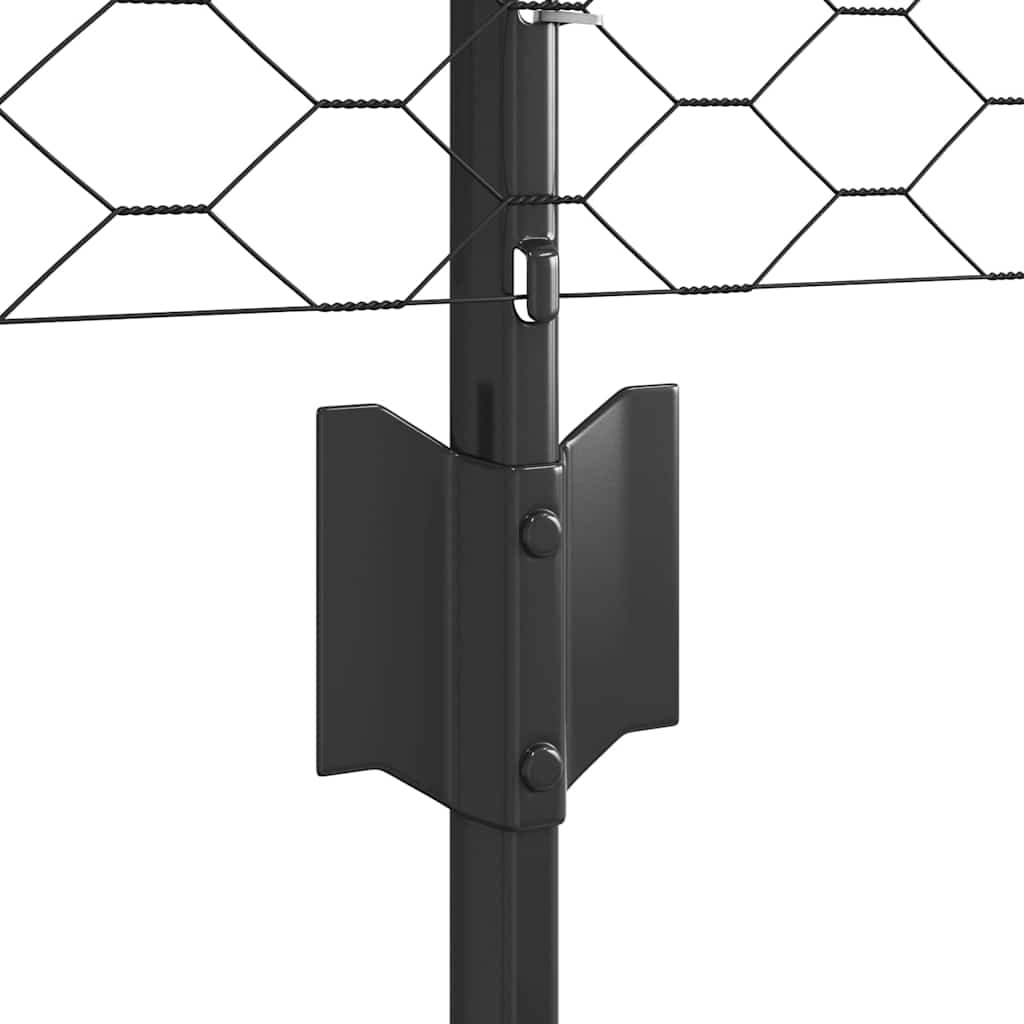 Recinzione in Rete Saldata Acciaio PVC Grigio 25 x 0,8 m