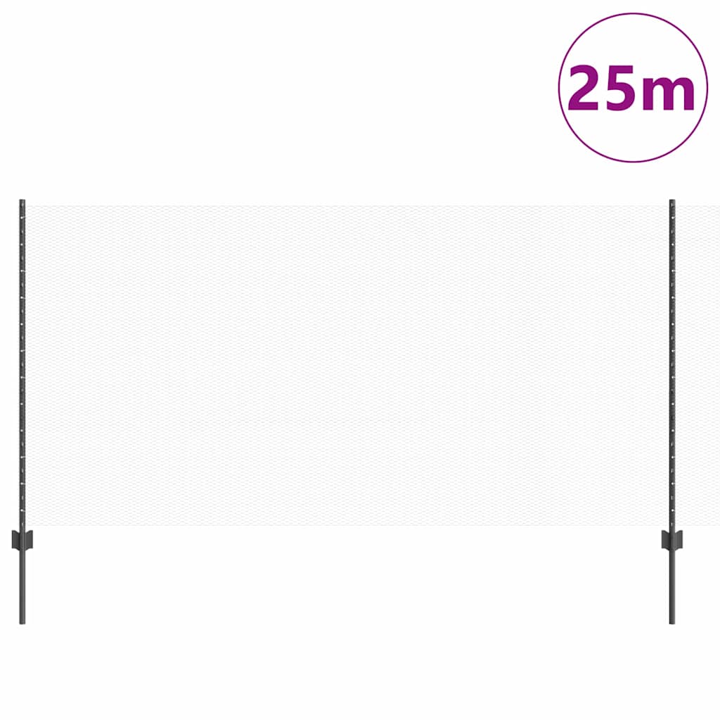 Recinzione in Rete Saldato Acciaio PVC 25 x 1,2 m Grigio