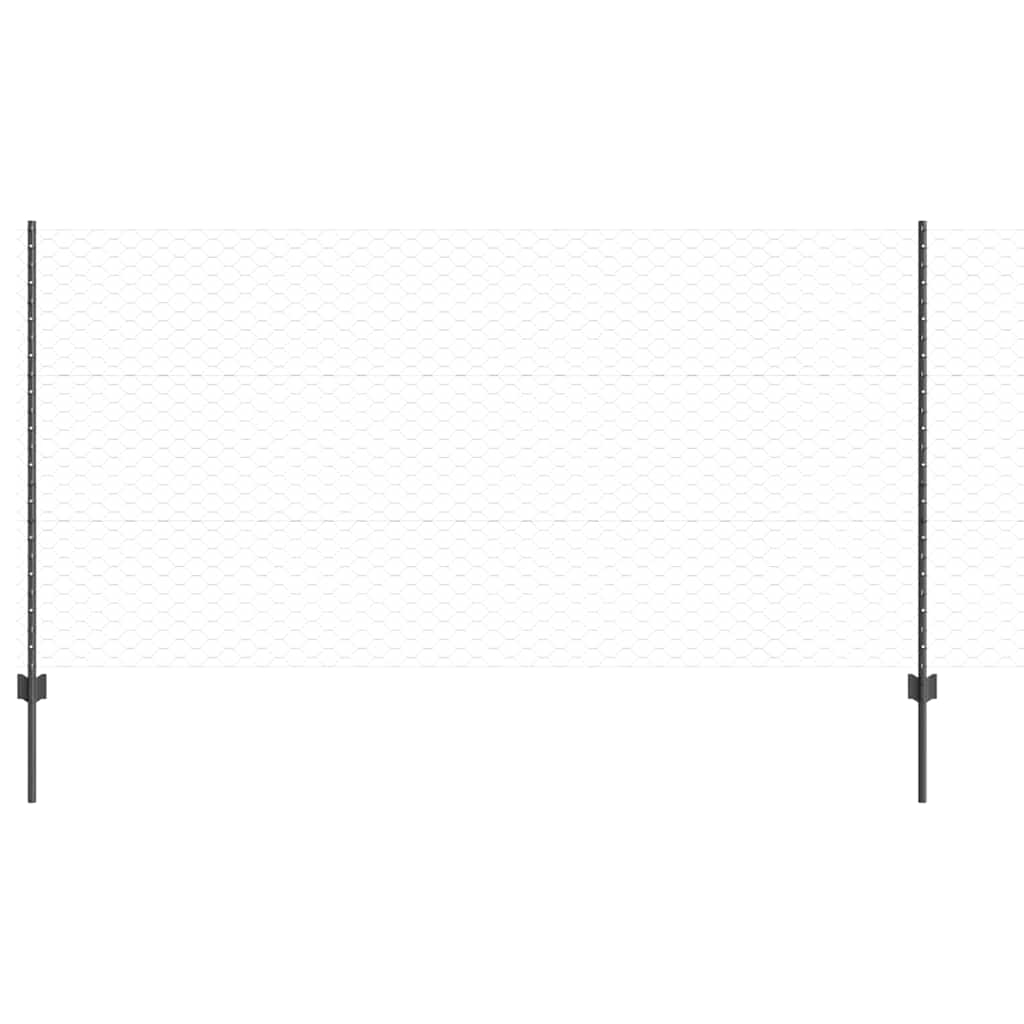 Recinzione in Rete Saldato Acciaio PVC 25 x 1,2 m - Grigio