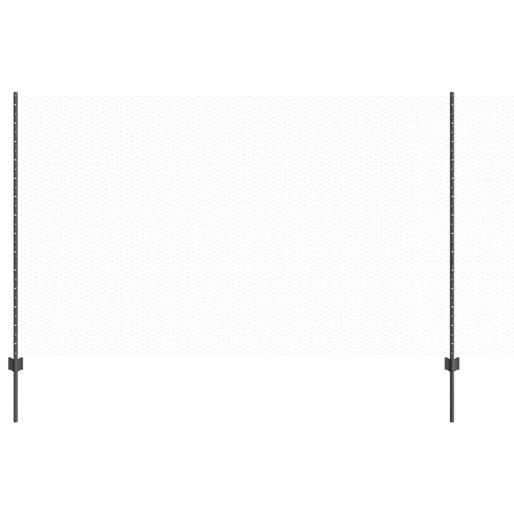 Recinzione in Rete Saldata Acciaio PVC Grigio 25 x 1,4 m