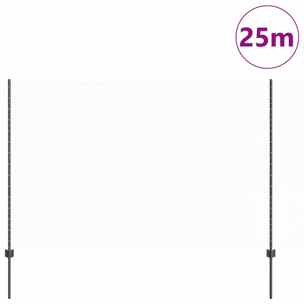 Recinzione in Rete Saldato Acciaio PVC 25 x 1,5 m