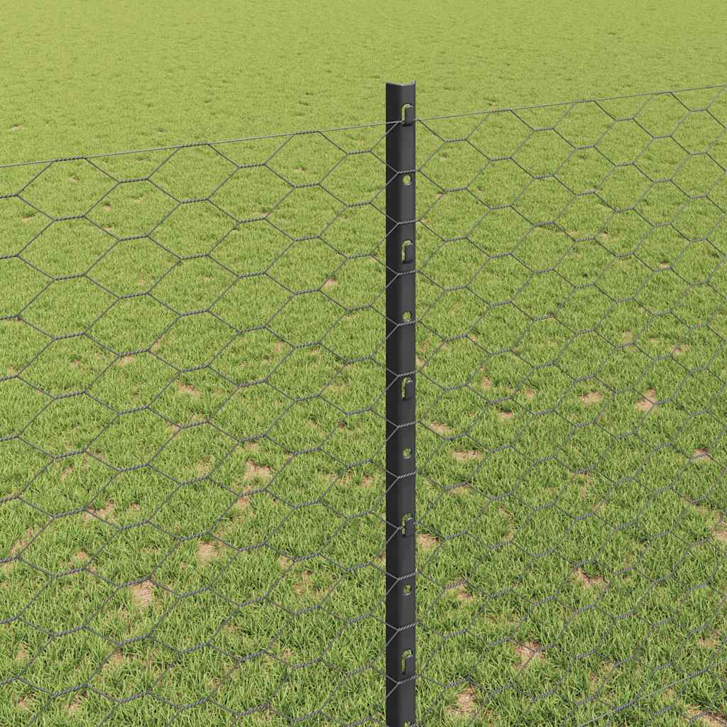Recinzione in Rete Saldato Acciaio PVC 25 x 1,5 m Grigio