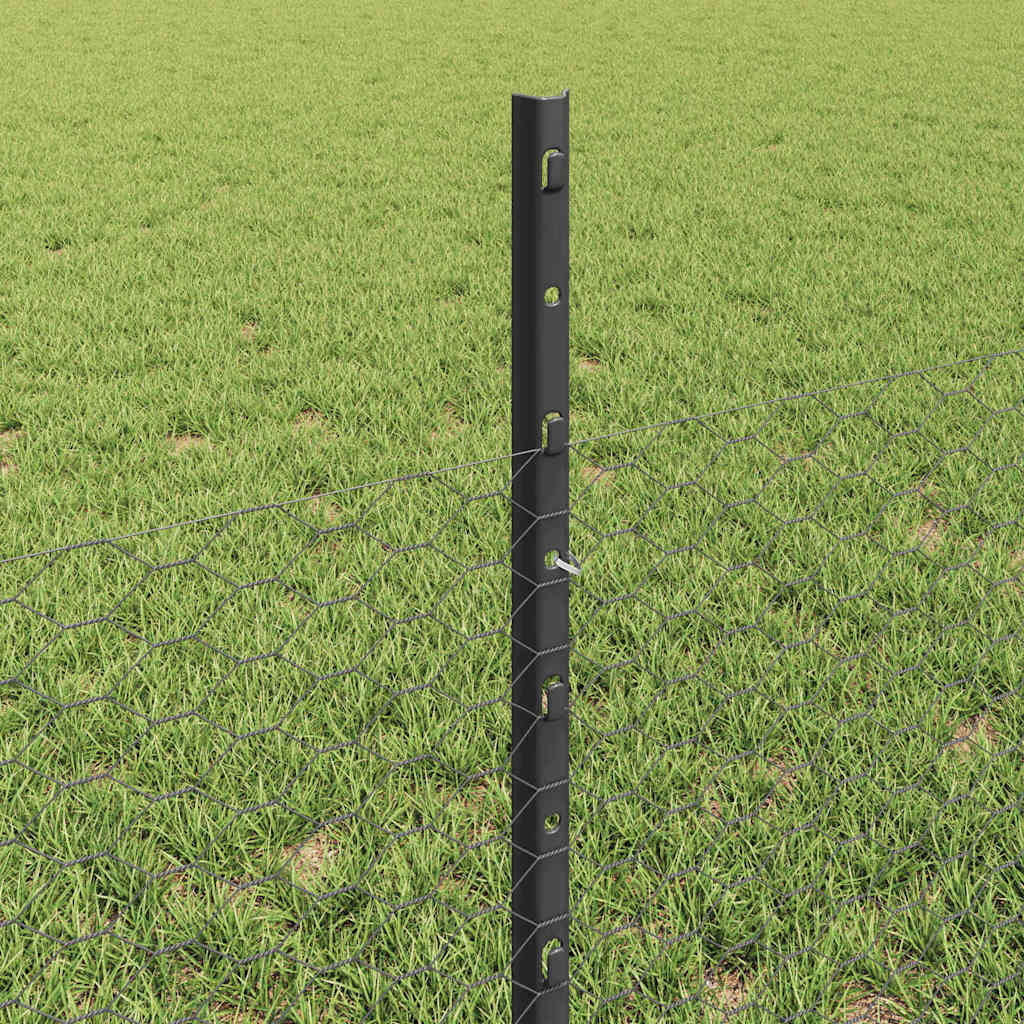 Recinzione in Rete Saldato Acciaio PVC Grigio 50 x 0,5 m